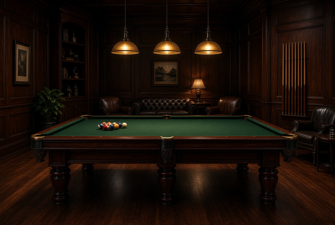 Game room with a pool table